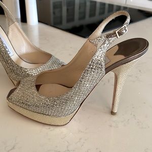 Jimmy Choo metallic leather slingback pumps 36.5 or US 6.5
